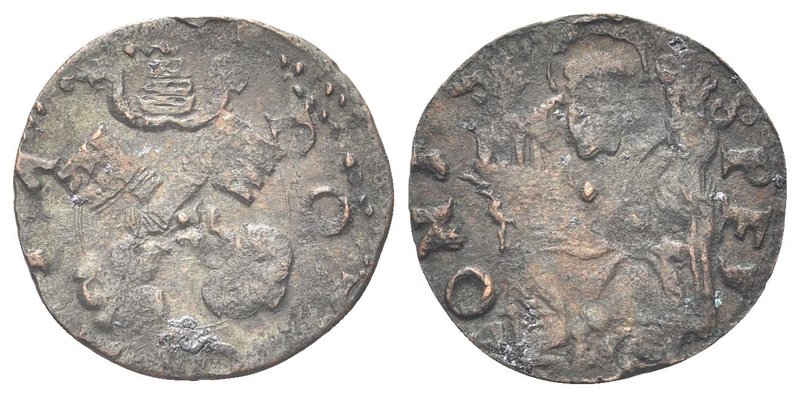 Rodolfo Gonzaga, 1586-1593.
Quattrino tipo Bologna.
Æ gr. 0,50
Dr. Chiavi dec...