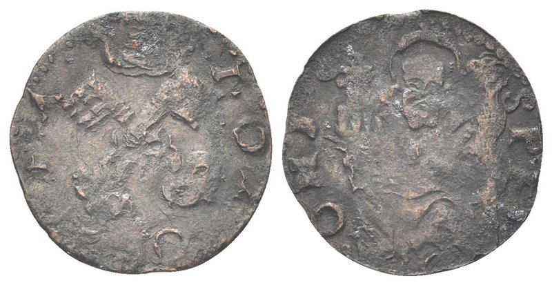 Rodolfo Gonzaga, 1586-1593.
Quattrino tipo Bologna.
Æ gr. 0,39
Dr. Chiavi dec...
