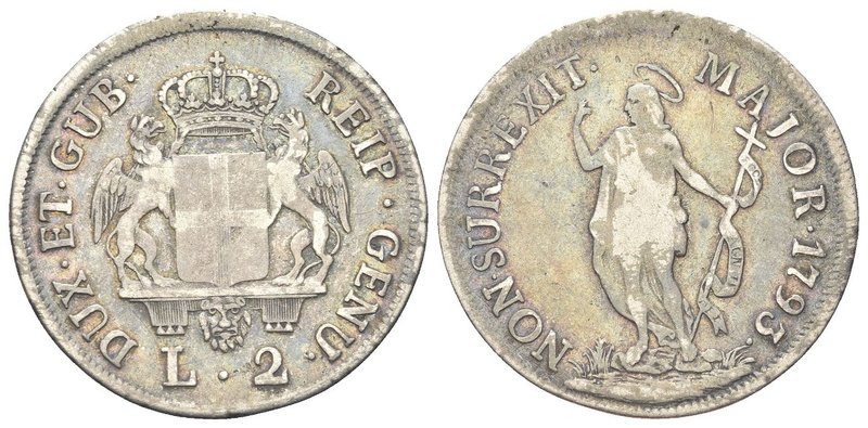Dogi Biennali, 1528-1797. III Fase, 1637-1797.
2 Lire 1793.
Ag gr. 7,91
Dr. D...