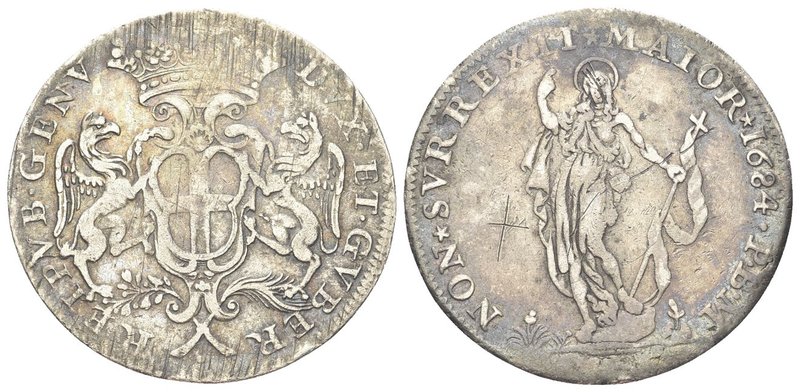 Dogi Biennali, 1528-1797. III Fase, 1637-1797.
2 Lire 1684.
Ag gr. 10,20
Dr. ...