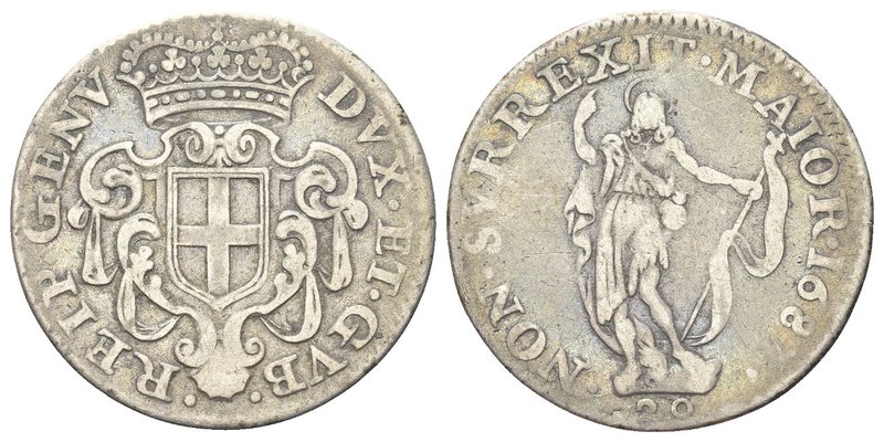 Dogi Biennali, 1528-1797. III Fase, 1637-1797.
Lira 1687.
Ag gr. 5,01 
Dr. DV...