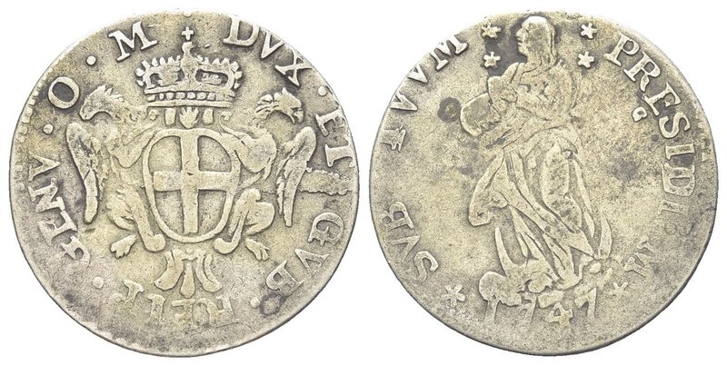 Dogi Biennali, 1528-1797. III Fase, 1637-1797.
Lira 1747.
Ag gr. 4,26
Dr. GEN...