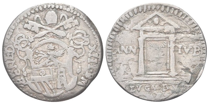 Benedetto XIII (Pier Francesco Orsini), 1724-1730.
Mezzo Baiocco giubilare 1725...