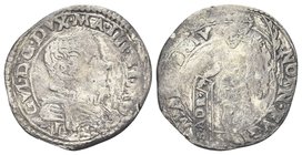 Guglielmo Gonzaga, 1550-1587.
Grossetto.
Ag gr. 1,07
Dr. GVL D G DVX MA III ETM F I. Busto a d., con colletto alla spagnola e mantello. 
Rv. MARTI...