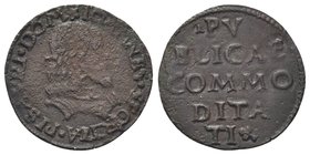 Giovanni Sforza Signore, 1489-1500 e 1503-1510. 
Soldo.
Æ gr. 1,48
Dr. IOANNES SFORTIA PISAVRI DOM. Busto corazzato a d., con lunga capigliatura.
...