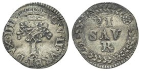 Guidobaldo II della Rovere, 1538-1574.
Bolognino nuovo.
Ag gr. 0,67
Dr. G V II VRBI DVX. Rovere coronata.
Rv. PI / SAV / R. Iscrizione disposta su...