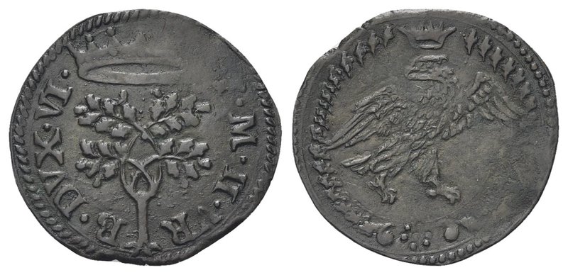 Francesco II Maria della Rovere, 1574-1624. 
Quattrino.
Æ gr. 0,65
Dr. F M II...