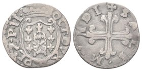 Ottavio Farnese, 1556-1586.
Sesino.
Æ gr. 1,08
Dr. OCT DVX - PLZ P II. Stemma coronato.
Rv. SAL - MV - NDI. Croce filettata.
CNI 52; MIR 1131.
R...