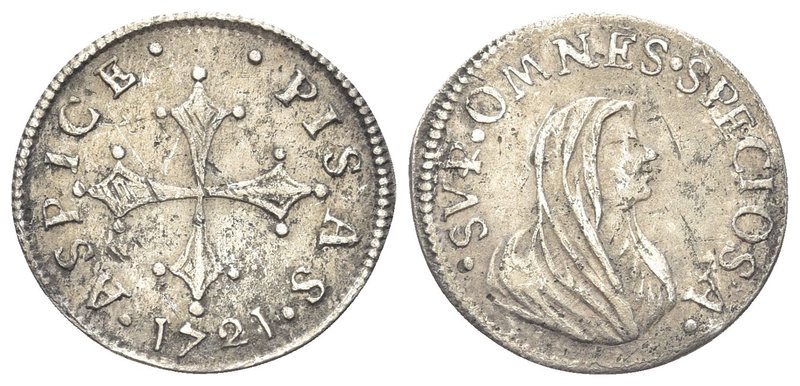 Cosimo III de’Medici, Granduca di Toscana, 1670-1723.
Mezzo Giulio o Grosso 172...