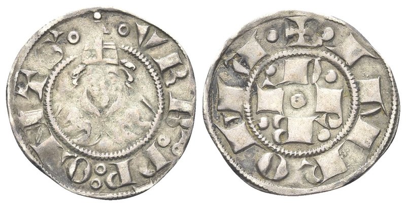 Urbano V (Guillame de Grimoard), 1362-1370.
Bolognino romano.
Ag gr. 1,21
Dr....