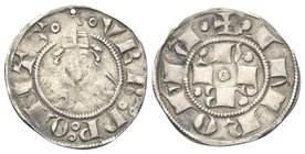 Urbano V (Guillame de Grimoard), 1362-1370.
Bolognino romano.
Ag gr. 1,21
Dr. VRB P P Q N T S. Busto mitrato.
Rv. IN ROMA. Le lettere U R B I disp...