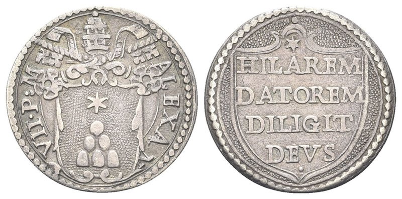 Alessandro VII (Fabio Chigi), 1655-1667.
Grosso.
Ag gr. 1,49
Dr. ALEXAN - VII...