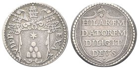 Alessandro VII (Fabio Chigi), 1655-1667.
Grosso.
Ag gr. 1,49
Dr. ALEXAN - VII P M. Stemma a targa sormontato da triregno e chiavi decussate.
Rv. H...