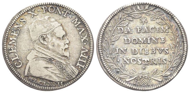 Clemente X (Emilio Altieri), 1670-1676.
Giulio 1672 a. III.
Ag gr. 3,02
Dr. C...