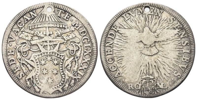 Sede Vacante (Cam. Card. Paluzzi-Altieri), 1689. 
Testone 1689.
Ag gr. 8,66
D...