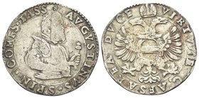 Agostino Spinola, 1604- 1616.
Quarto di Scudo s. data.
Ag gr. 6,49
Dr. AVGVSTNVS SPIN COMES TASS. Busto corazzato a s.
Rv. VIRTVTE CESAREA DVCE. A...