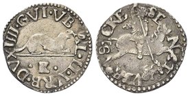 Guidobaldo II della Rovere, 1538-1574.
Armellino.
Ag gr. 1,00
Dr. GVI VBALD II VRB DVX IIII. Ermellino gradiente vero d.; sotto, E.
Rv. S CRE - SE...