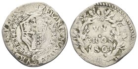 Francesco II Maria della Rovere, 1574-1624. 
Grosso largo.
Ag gr. 2,13
Dr. FRANC MARIA II VRB DVX VI ET C. Stemma ottagonale a testa di cavallo, co...
