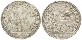 Domenico Contarini Doge CIV, 1659-1675.
Ducato nuovo o Ducatello.
Ag gr. 22,56
Dr. S M VEN DOMIN CONT DVX. San Marco, benedicente, seduto in trono ...