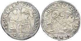 Alvise Pisani Doge CXIV, 1735-1741. 
Ducato.
Ag gr. 22,54
Dr. S M V ALOYSIVS PISANI D. San Marco seduto su trono, benedicente, porge il vessilo al ...