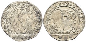 Pietro Grimani Doge CXV, 1741-1752.
Ducato sigle A B.
Ag gr. 22,49
Dr. SM V PETRVS GRIMANI D. San Marco in trono, benedice con la d. e porge con la...