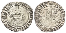 Louis II d’Angiò Valois (conte di Provenza e Re di Napoli), 1417-1427.
Tarascon.
Ag gr. 1,71
Dr. LVDOV IHR ET SICIL REX. Corona.
Rv. COMES PVICE E...