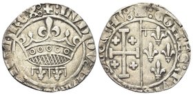 Louis II d’Angiò Valois (conte di Provenza e Re di Napoli), 1417-1427.
Tarascon.
Ag gr. 1,85
Dr. LVDOV IHR ET SICIL REX. Corona.
Rv. COMES PVICE E...