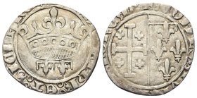 Louis II d’Angiò Valois (conte di Provenza e Re di Napoli), 1417-1427.
Tarascon.
Ag gr. 1,67
Dr. LVDOV IHR ET SICIL REX. Corona.
Rv. COMES PVICE E...