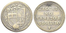 XVI-XVII secolo.
Peso monetale dello Zecchino Veneto e Fiorentino.
Æ gr. 3,44
Dr. Stemma di Bologna quadripartito tra due rami di alloro.
Rv. ZECC...