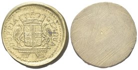 Dogi Biennali, 1528-1797. III Fase, 1637-1797.
Peso Monetale della Doppia di Genova.
Æ gr. 25,16
Dr. DOPPIA - GENOVA. Stemma coronato su mensola so...