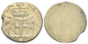 Dogi Biennali, 1528-1797. III Fase, 1637-1797.
Peso Monetale della Doppia di Genova.
Æ gr. 6,32
Dr. DOPPIA - DI GENOVA. Stemma coronato sorretto da...