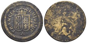 Durante Luigi XVI di Borbone, 1774-1793.
Peso monetale del Luigi di Francia.
Æ gr. 7,11
Dr. LUIGI D I- FRANCIA. Stemma bipartito coronato.
Rv. Ane...
