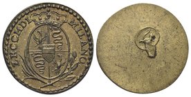 Durante Maria Teresa d’Asburgo, Imperatrice e Duchessa di Milano, 1740-1780.
Peso dello Zecchino di Milano.
Æ gr. 3,47
Dr. ZECCH DI - MILANO. Stemm...