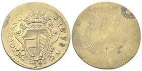 Periodo tra Maria Teresa d’Asburgo e Francesco I (II) d’Asburgo Lorena, 1835.
Peso 1778 (1822 contromarca) monetale della Sovrana d’oro.
Æ gr. 5,64...