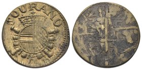 Periodo tra Giuseppe II e Fracesco II, 1780-1797.
Peso monetale della Mezza Sovrana.
Æ gr. 5,59
Dr. SOURANO. Stemma coronato.
Rv. Liscio.
Mazza (...