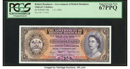 British Honduras Government of British Honduras 2 Dollars 11.1.1961 Pick 29b PCGS Superb Gem New 67PPQ. 

HID09801242017