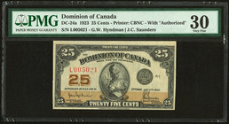 Canada Dominion of Canada 25 Cents 2.7.1923 DC-24a PMG Very Fine 30. Previously mounted.

HID09801242017