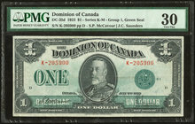 Canada Dominion of Canada $1 2.7.1923 DC-25d PMG Very Fine 30. Stains.

HID09801242017