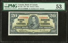 Canada Bank of Canada $20 2.1.1937 BC-25b PMG About Uncirculated 53. 

HID09801242017