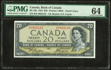 Canada Bank of Canada $20 1954 BC-33b PMG Choice Uncirculated 64. Pinholes.

HID09801242017