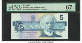 Canada Banque du Canada $5 1986 BC-56cA Replacement PMG Superb Gem Unc 67 EPQ. 

HID09801242017
