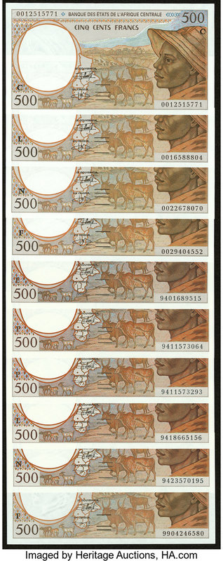 Central African States Group Lot of 20 Examples About Uncirculated-Crisp Uncircu...