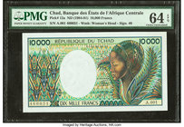 Chad Banque Des Etats De L'Afrique Centrale 10,000 Francs ND (1984-91) Pick 12a PMG Choice Uncirculated 64 EPQ. 

HID09801242017