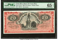 Costa Rica Banco de Costa Rica 20 Colones 1.1.1906 Pick S179r Remainder PMG Gem Uncirculated 65 EPQ. 

HID09801242017