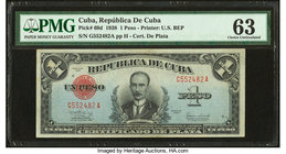 Cuba Republica de Cuba 1 Peso 1938 Pick 69d PMG Choice Uncirculated 63. 

HID09801242017