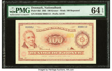 Denmark Nationalbank 100 Kroner 7.4.1965 Pick 46d PMG Choice Uncirculated 64 EPQ. 

HID09801242017