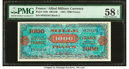 France Allied Military Currency 1000 Francs 1944 Pick 125b SB124b PMG Choice About Unc 58 EPQ. 

HID09801242017