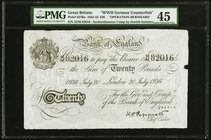 Great Britain Bank of England 20 Pounds 20.7.1936 Pick 337Ba "Operation Bernhard" PMG Choice Extremely Fine 45. Paper maker's notch; pinholes.

HID098...