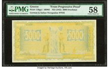 Greece German Occupation 5000 Drachmai ND (1942) Pick 119pp1 "Front Progressive Proof" PMG Choice About Unc 58. 

HID09801242017