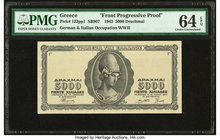 Greece German Occupation 5000 Drachmai 1943 Pick 122pp1 Front Progressive Proof PMG Choice Uncirculated 64 EPQ. 

HID09801242017